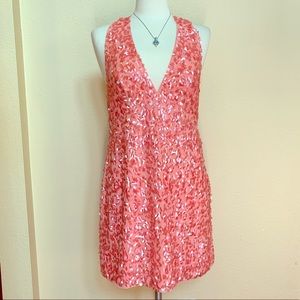 Halston sequin mini party dress